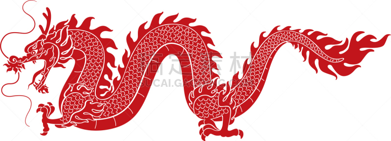 红色,龙,插画,动物,品牌名称,白色,矢量,设计,绘制