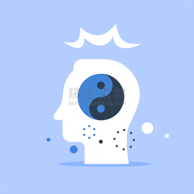 阴阳符,平衡,个性,里面,人的头部,心理健康,活力,态度,哲学家,阴阳球