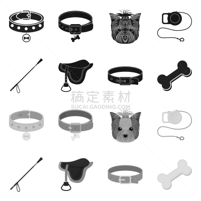 宠物,个人随身用品,图标,狗,动物,草图,腰带,分离着色,设计,收集