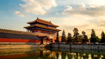 紫禁城的延时摄影，北京，中国