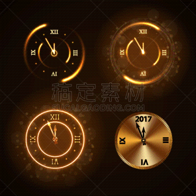 黄金,钟,背景聚焦,新年前夕,夜晚,闪亮的,华贵,图像,问候,庆祝