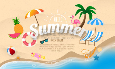 夏天,绘画插图,矢量,春天,贺卡,式样,可爱的,背景分离