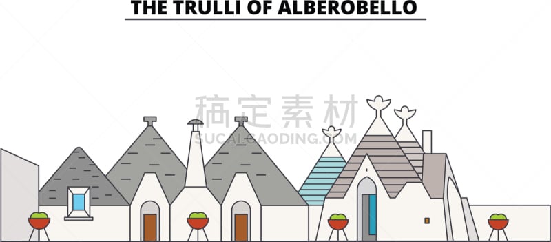 阿尔贝罗贝洛,圆顶石屋,分界线,旅行者,圆形,圆锥,白色,蓝色,古老的,旅行