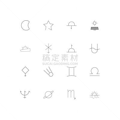 轮廓,直的,计算机图标,星座,雅典娜,图像,矢量,彗星,行星,日落