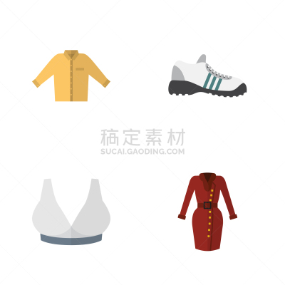 外衣,榕树,衣服,平坦的,计算机图标,白色,黄色,胸罩,高雅,布置