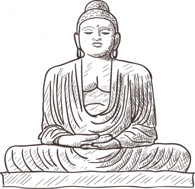 分离着色,草图,佛,白色,旅途,泰国,度假