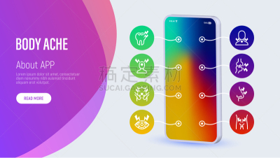 模板,细的,痛苦,矢量,头痛,关节,绘画插图,计算机图标