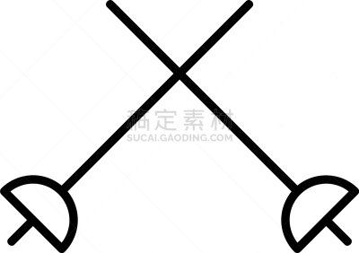 轮廓,计算机图标,传统,运动,剑,棍,设备用品,击剑