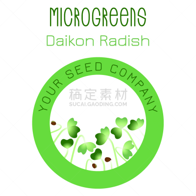 microgreens daikon radish seed packaging design