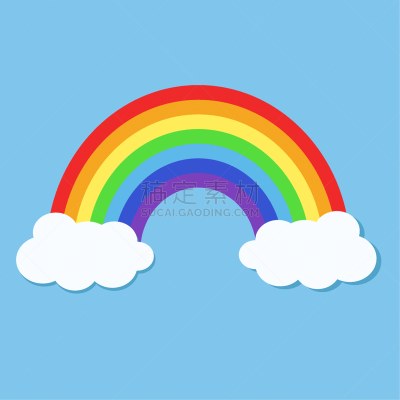 天空,绘画插图,卡通,矢量,彩虹,友谊,高雅,色彩鲜艳,股票,设计