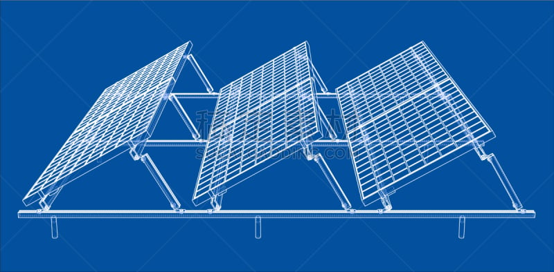 概念,太阳能电池板,商务,电源,技术,建筑业,设备用品,电池,绘制,剪影