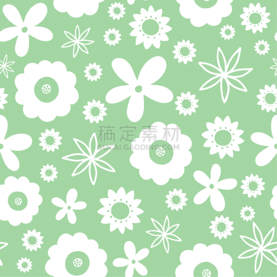 floral repeat pattern design in neo mint