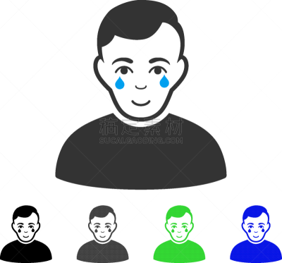 男孩,幸福,计算机图标,人,男人,绿色,黑色,性格,哭,震惊