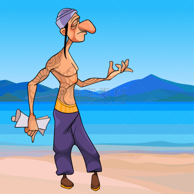 瑜珈,海滩,动画片,雄性动物,哈伦裤,灵感,夏天,步行,休闲