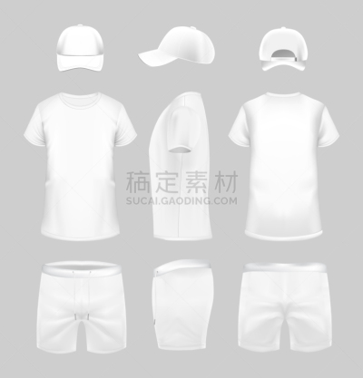 模板,白色,鸭舌帽,男式平腿泳裤,运动,纺织品,身份,时尚