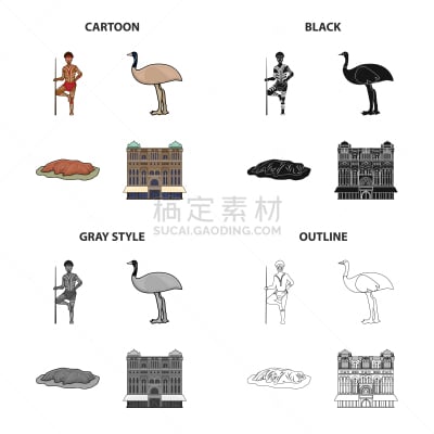 红色,土著人,澳大利亚,鸸鹋,鸵鸟,悬崖,乌鲁鲁巨石,非都市风光,黑色,国内著名景点