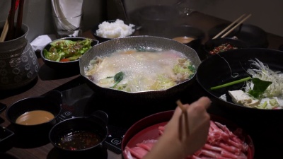 日式涮锅和素喜烧