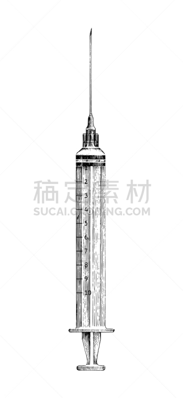 注射器,绘画插图,分离着色,白色,健康保健,古老的,图像,蒸汽,艺术,古董
