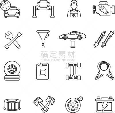 汽车,细的,成一排,计算机图标,刹车,机器活塞,制动圆盘,线条,车轮,工程师