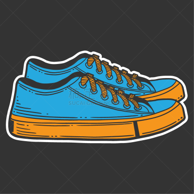 sneakers shoes concept in doodle and sketch style