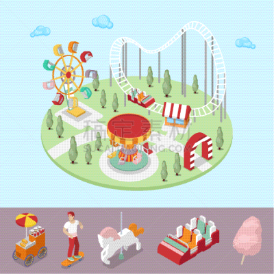 旋转类游乐,游乐园,摩天轮,商务,华丽的,计划书,杯垫,汽车,休闲