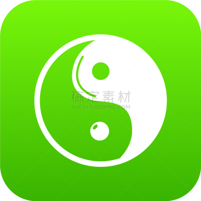 阴阳符,道教,绿色,图标,平衡,全球通讯,一对,品牌名称