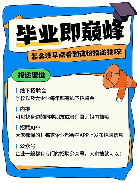 毕业季求职攻略科普小红书配图