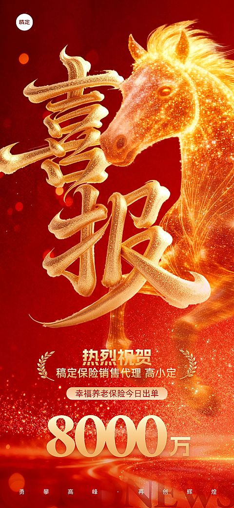 金融开门红业绩喜报全屏竖版海报AIGC