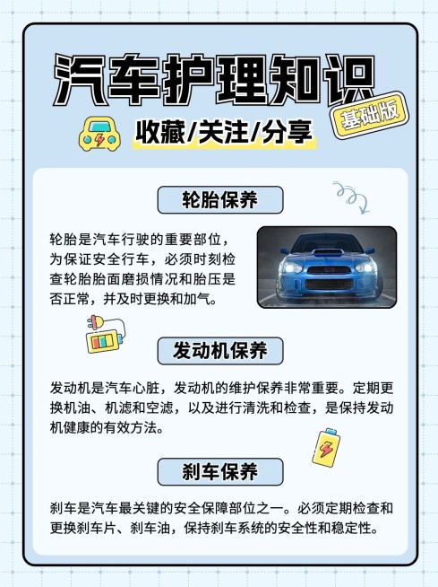 汽车护理知识攻略小红书配图预览效果