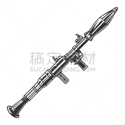 概念,火箭筒,分离着色,白色,导弹,榴弹发射器,复古