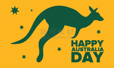 贺卡,一月,australia day,澳大利亚文明,幸福,矢量,国内著名景点,背景,袋鼠