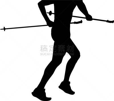 runner skyrunner with poles running
