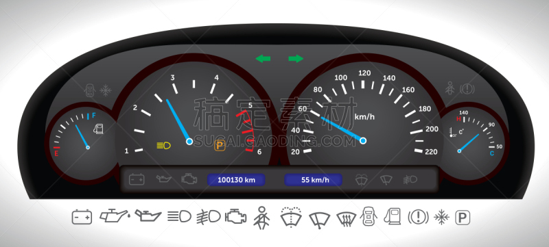 汽车,仪表板,数字化显示,警告标识,寒冷,热,铬合金,摩托车赛,迅速,过热的