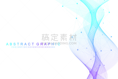 点连成线,矢量,波形,背景,绘画插图,成一排,抽象,联系,流动,行动