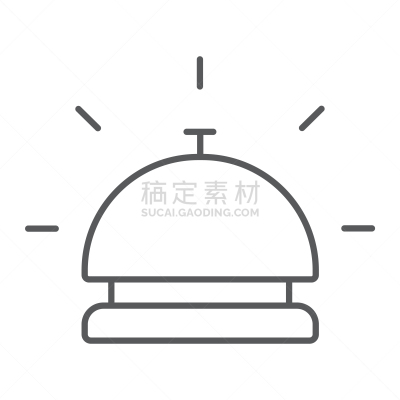 酒店,线图标,服务铃,旅行的人,细的,白色,分离着色,轮廓,鼎,金属