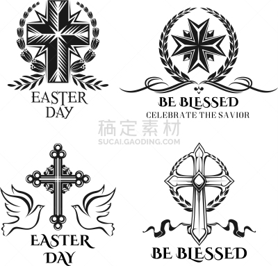 复活节,符号,耶稣十字架,十字形,华丽的,传统,东正教,问候,复活