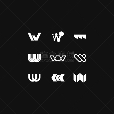 品牌名称,英文字母W,白色,创造力,商务,几何形状,概念,字母,信函,模板