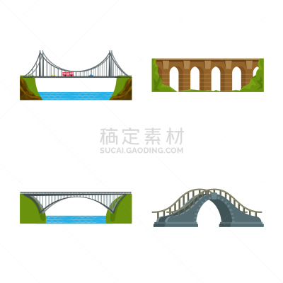 分离着色,标志,桥,砖,现代,建筑业,海岸线,行人,布置,装裱