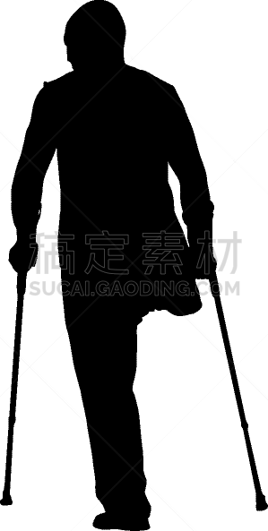 白色,肢体缺损,健康保健,护士,易接近性,损失,椅子,棍,剪影