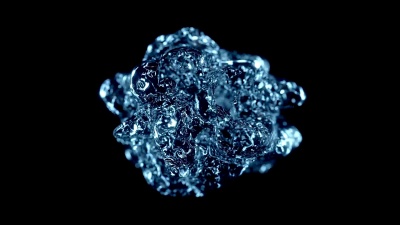 水在黑色上爆炸
