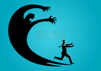 男商人,阴影,恐惧症,恐惧,商务,男人,概念,惊骇,里面,害怕
