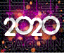 多色的,五彩纸屑,贺卡,新年前夕,2020,闭囊壳,彩色背景,品红色,紫色,粉色