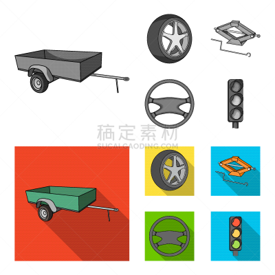 旅行拖车,汽车起重机,轮胎,车轮,分离着色,安全的,汽车,迅速,图像,收集