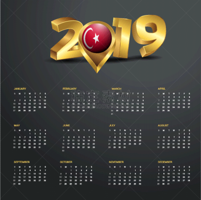 2019,模板,非都市风光,日历,火鸡,金色,新年,国内著名景点,白昼