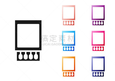 绘画插图,符号,矢量,火柴盒,图标,分离着色,色彩鲜艳,黑色,火柴,白色背景