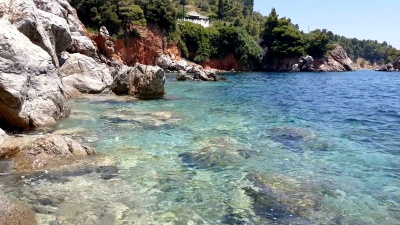 希腊小岛的海湾景色