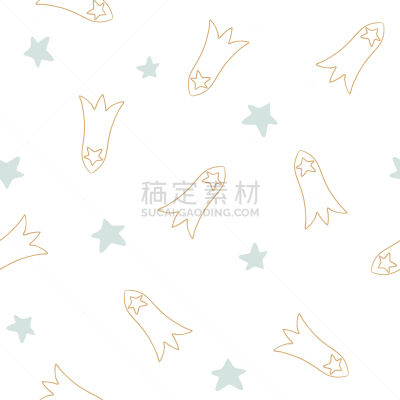 白色,彗星,四方连续纹样,星星,宇航员,男孩,黄色,绿色,褐色,蓝色