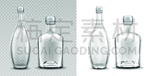 含酒精饮料,瓶子,伏特加,充满的,空的,瓶盖,背景分离,视点,绝对伏特加,模板