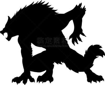 幻想,狼人,神话,过去,白色,夜晚,暗色,怪异,剪影