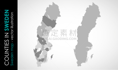瑞典,矢量,非都市风光,彩色图片,灰色,国内著名景点,背景分离,斯德哥尔摩,布莱金厄省,加姆特兰